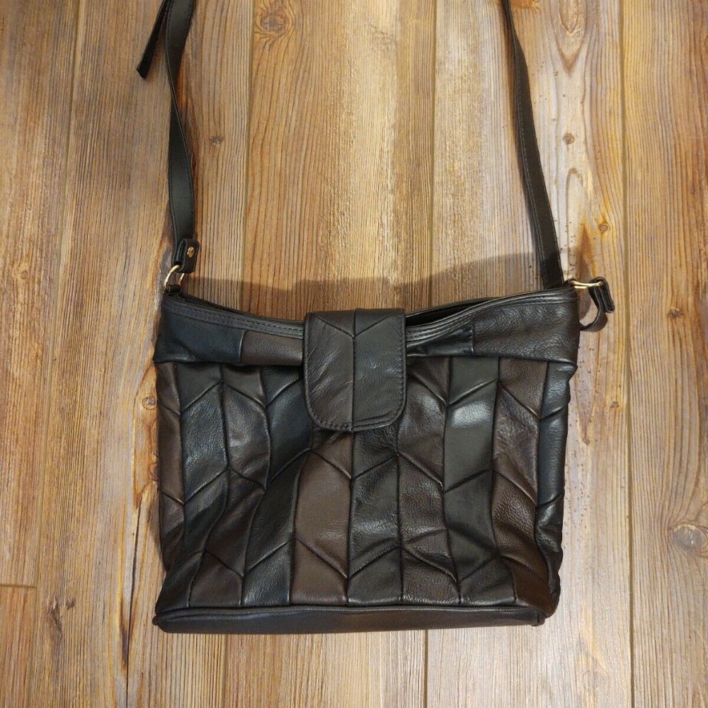 Vintage La Covina Brown Leather Shoulder Purse